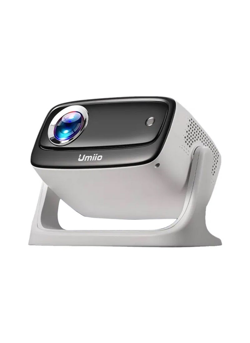 Umiio - 135° Angle Adjustable U10 Projector - Native 1080P 4K Support WiFi & Bluetooth Outdoor & Home Theater with Portable Bag Remote - White - Image 1