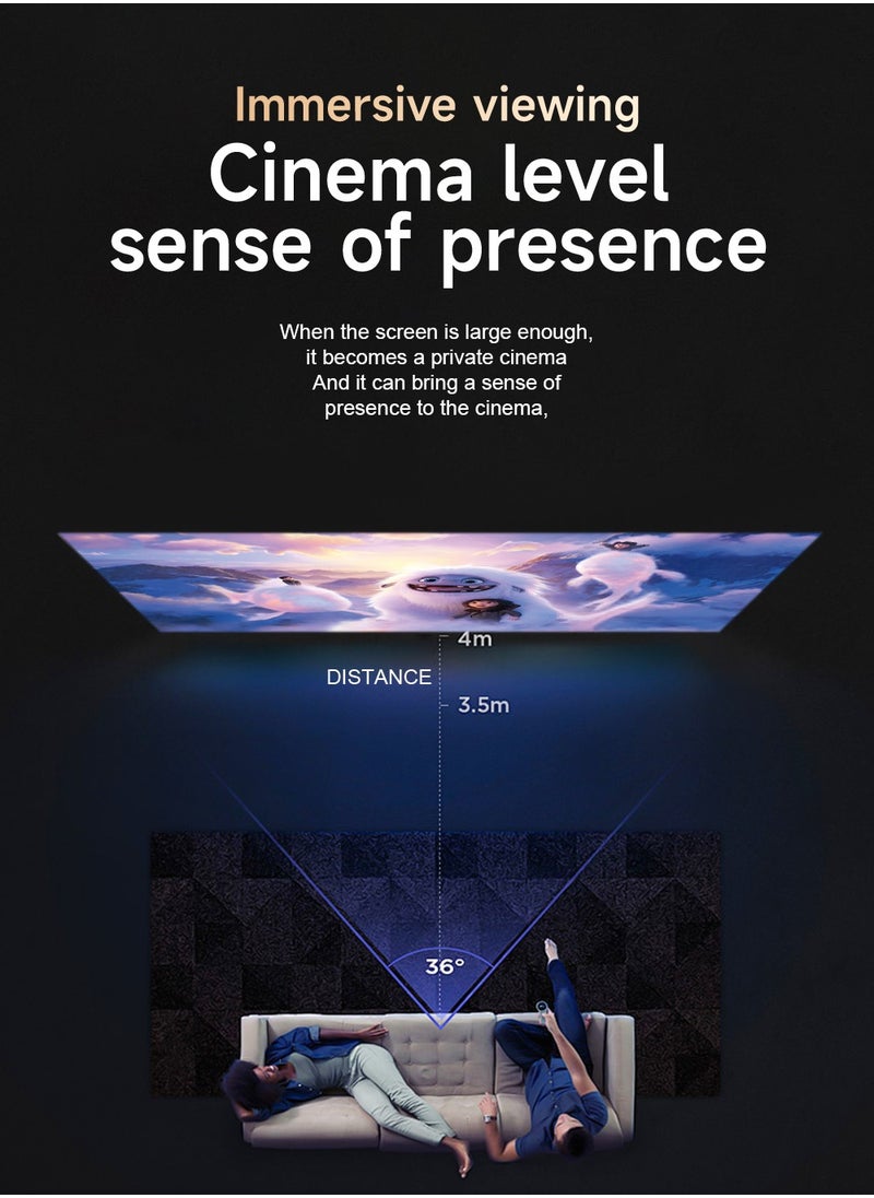 Umiio - 135° Angle Adjustable U10 Projector - Native 1080P 4K Support WiFi & Bluetooth Outdoor & Home Theater with Portable Bag Remote - White - Image 1