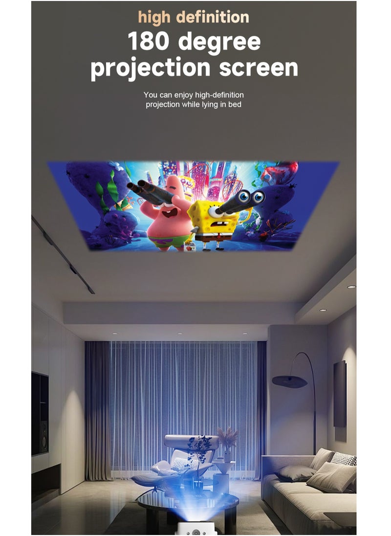Umiio - 135° Angle Adjustable U10 Projector - Native 1080P 4K Support WiFi & Bluetooth Outdoor & Home Theater with Portable Bag Remote - White - Image 1