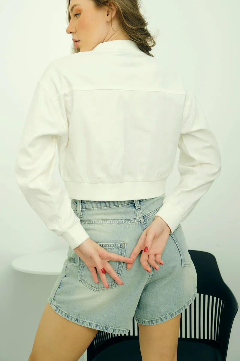 فيرجيو Cotton Bomber Daywear Jackets With Rib Collar for Women