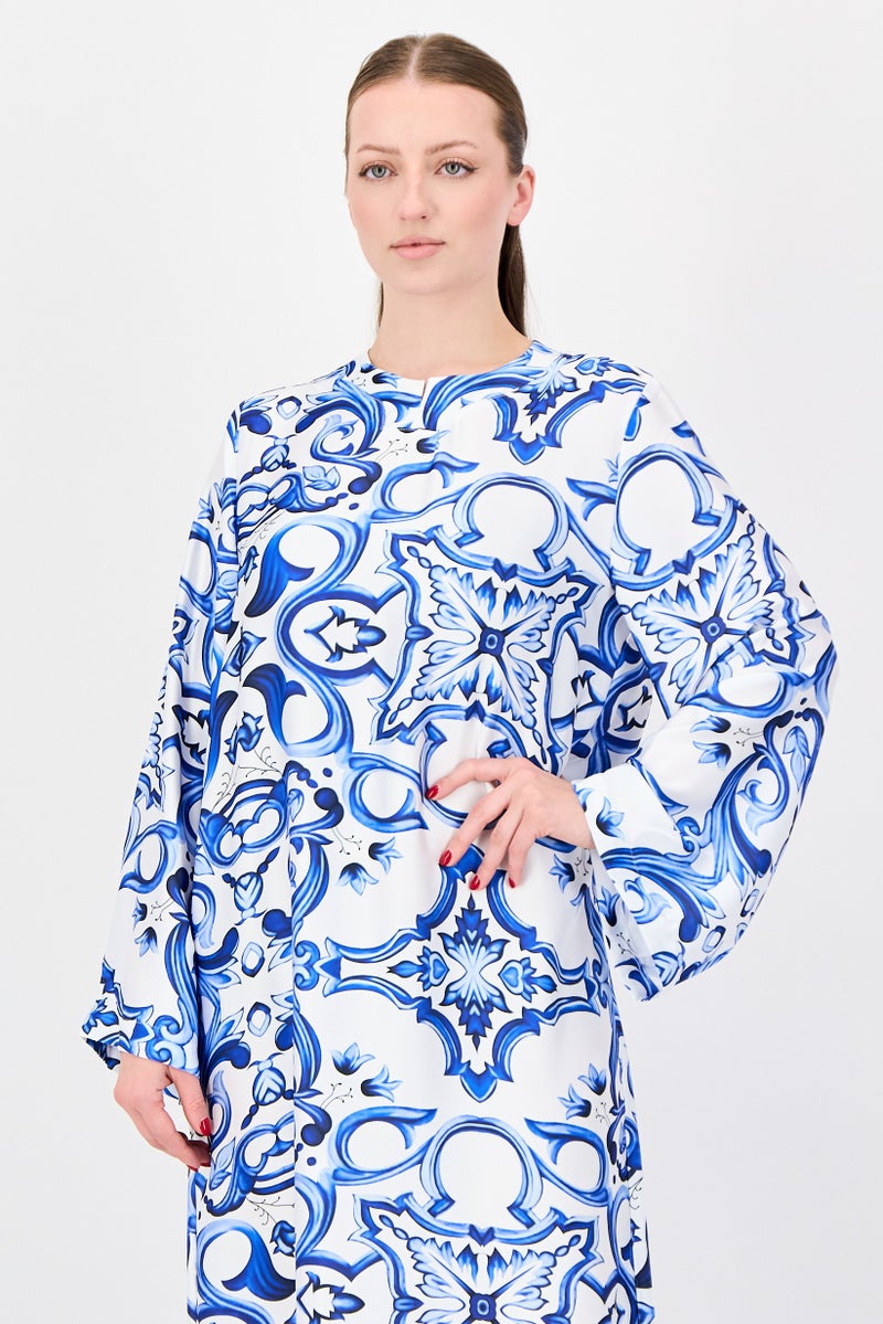 bebe Women Allover Print Midi Dress, Multicolor - Image 2