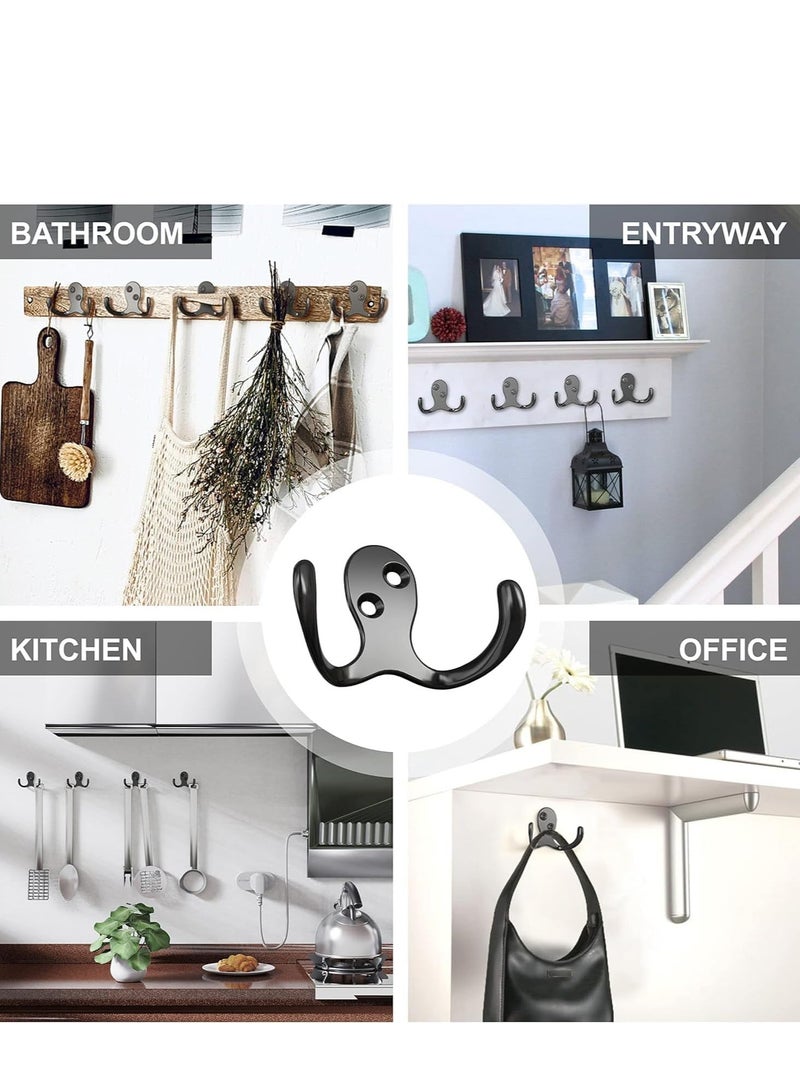 GUDOO 12 Packs Wall Hooks for Hanging Steel Hook Metal Wall Hooks for Coats Heavy Duty Single Prong Wall Hooks for Towel Key Robe Coats Scarf Bag Cap Coffee Cup Mugs  - Image 2