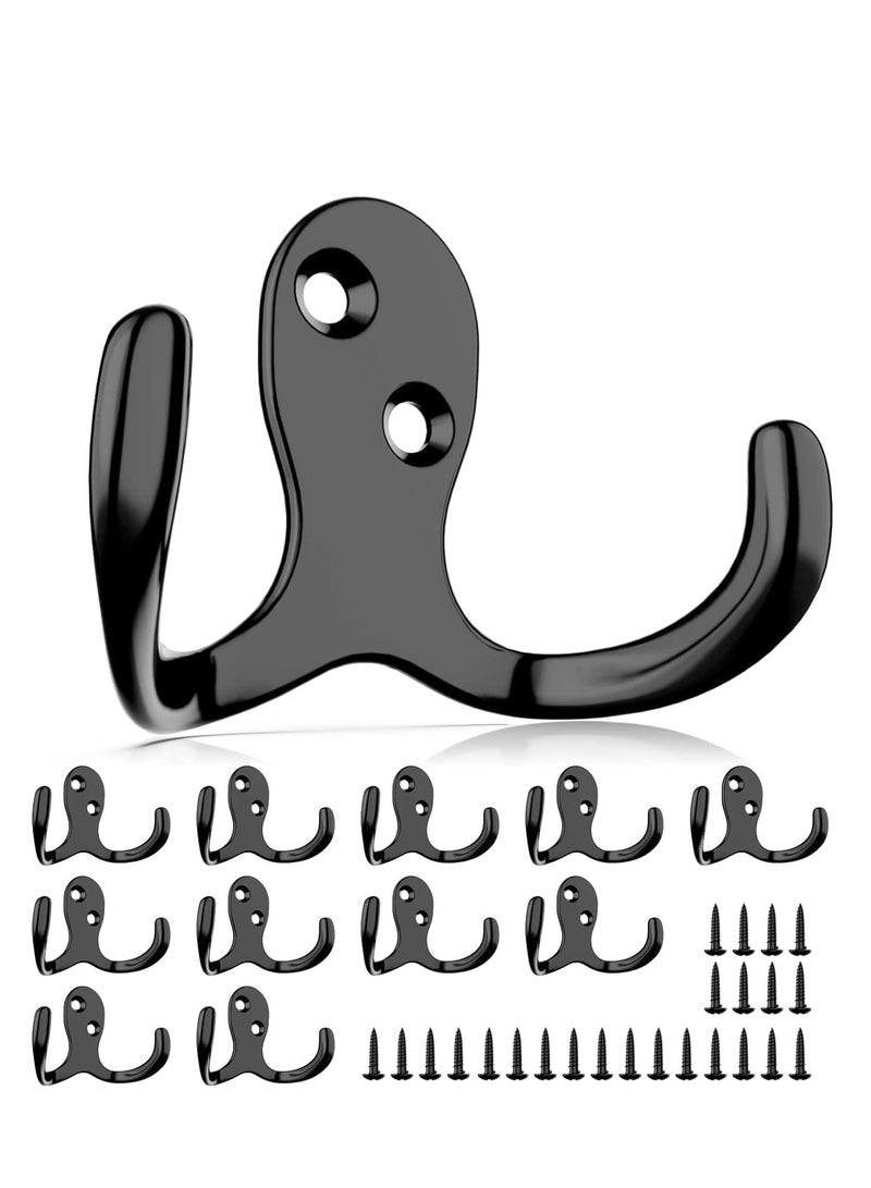 GUDOO 12 Packs Wall Hooks for Hanging Steel Hook Metal Wall Hooks for Coats Heavy Duty Single Prong Wall Hooks for Towel Key Robe Coats Scarf Bag Cap Coffee Cup Mugs  - Image 1