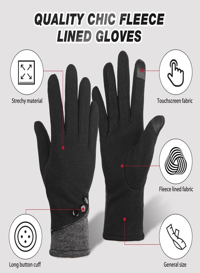 Yafeite Women's Winter Gloves - 3 Pairs Fleece Lined, Touchscreen Fingers, Windproof for Cold Weather (Black/Gray/Pink) - Image 5