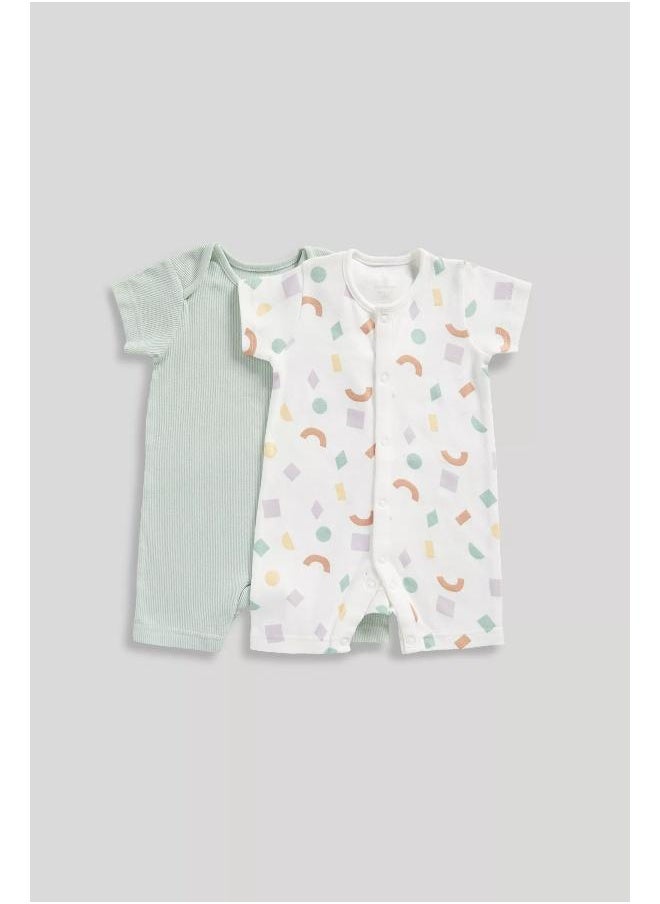 mothercare - 2 Pack Shapes Rompers - Image 1
