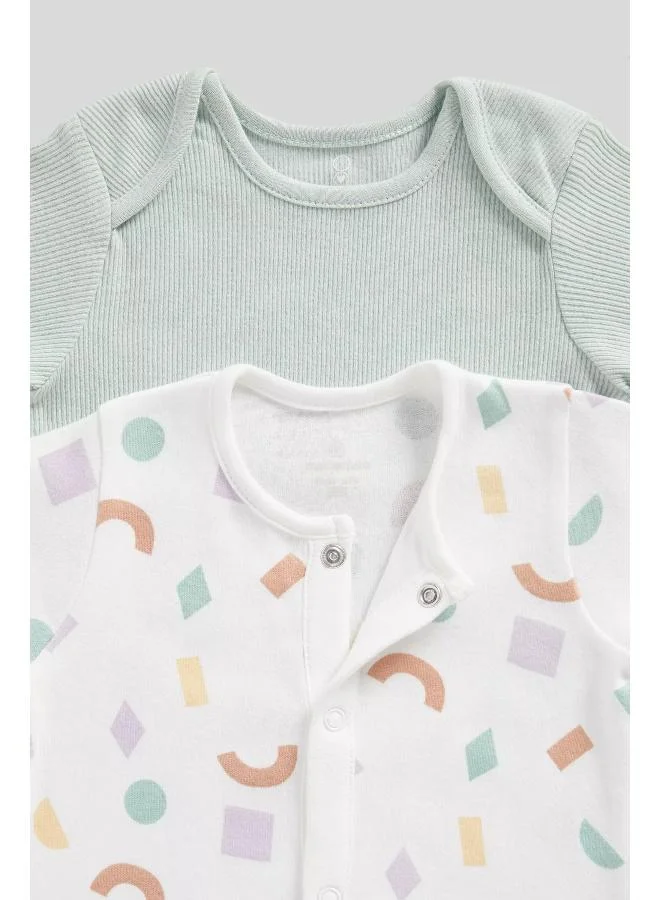 mothercare 2 Pack Shapes Rompers