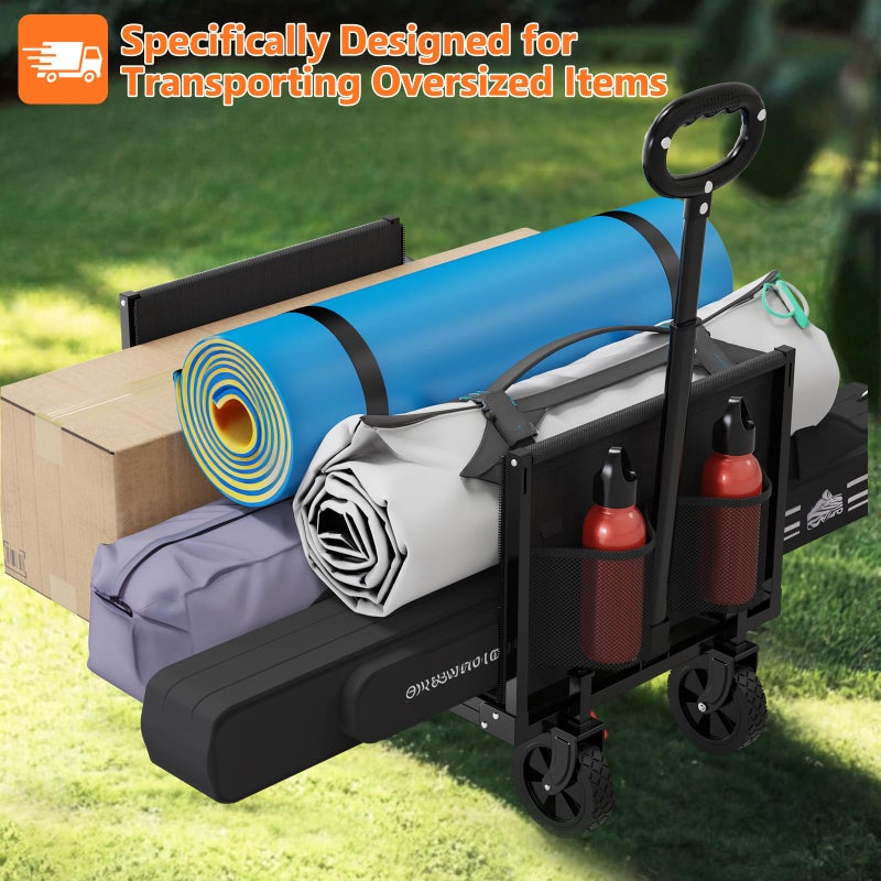 Semoprus YACONA 3 in 1 Wagons Carts Foldable, 360LBS Lightweight Wagon with All Terrain Wheels, Collapsible Wagon Cart for Grocery, Camping, Beach, Garden & Sports - Image 2