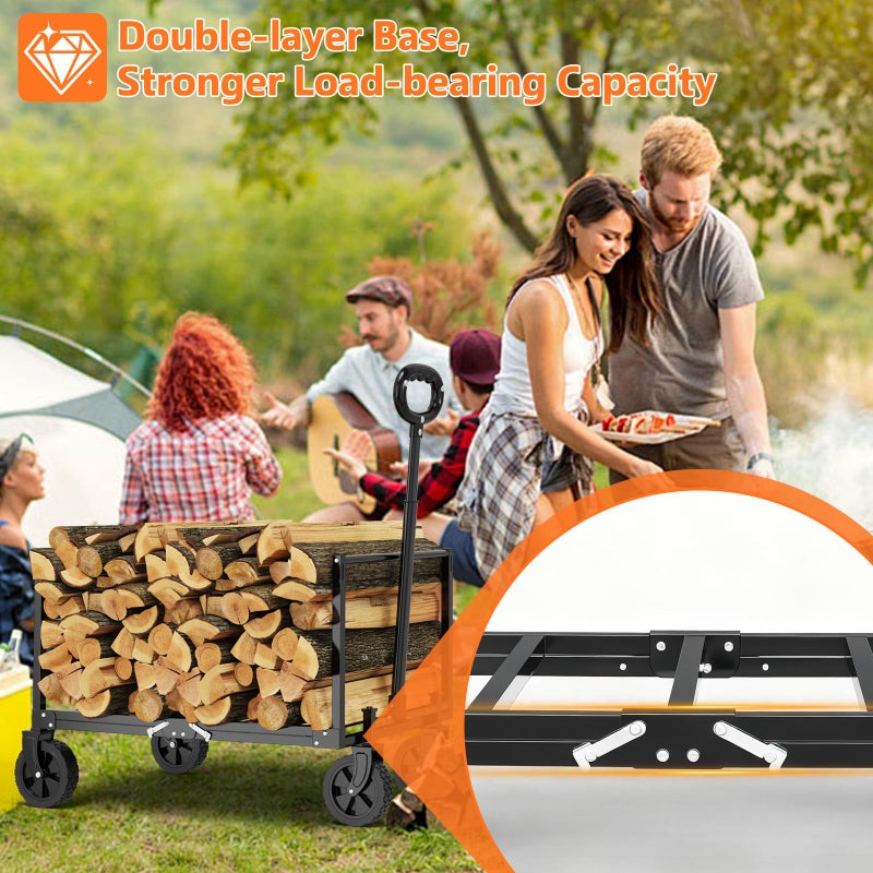 Semoprus YACONA 3 in 1 Wagons Carts Foldable, 360LBS Lightweight Wagon with All Terrain Wheels, Collapsible Wagon Cart for Grocery, Camping, Beach, Garden & Sports - Image 4