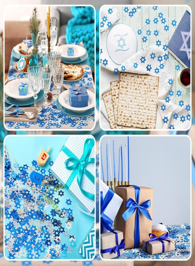 Sonwyoung 50g Star of David Star Confetti Party Accessory Blue Silver Glitter Confetti Table Decor Hanukkah Table Glitter for Party Wedding Hanukkah Christmas Jewish Festival Decorations - Image 4