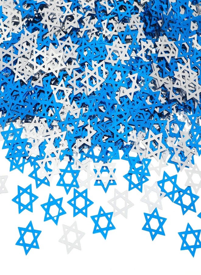 Sonwyoung 50g Star of David Star Confetti Party Accessory Blue Silver Glitter Confetti Table Decor Hanukkah Table Glitter for Party Wedding Hanukkah Christmas Jewish Festival Decorations - Image 1