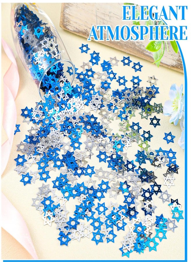 Sonwyoung 50g Star of David Star Confetti Party Accessory Blue Silver Glitter Confetti Table Decor Hanukkah Table Glitter for Party Wedding Hanukkah Christmas Jewish Festival Decorations - Image 3