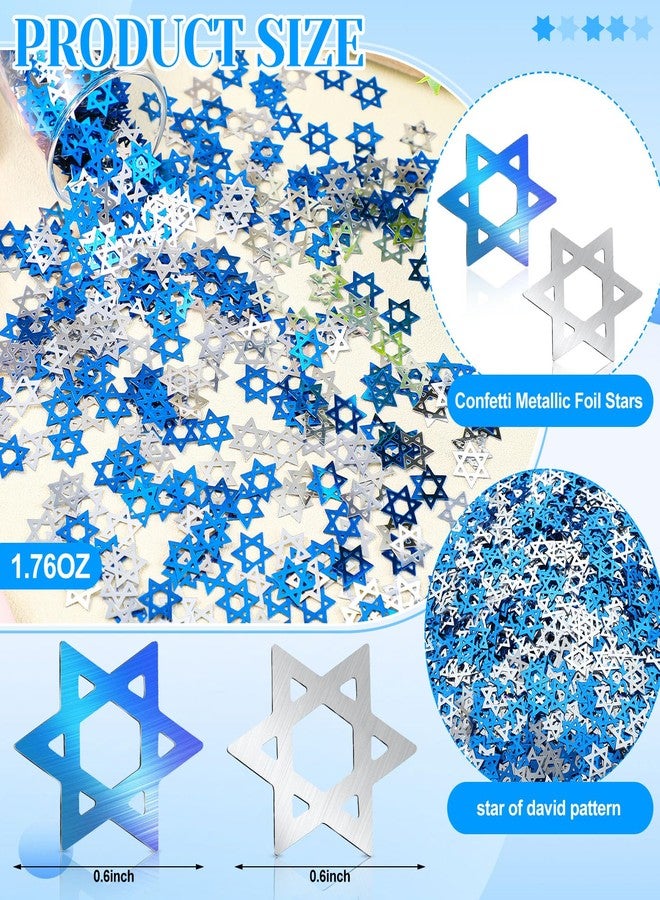Sonwyoung 50g Star of David Star Confetti Party Accessory Blue Silver Glitter Confetti Table Decor Hanukkah Table Glitter for Party Wedding Hanukkah Christmas Jewish Festival Decorations - Image 2