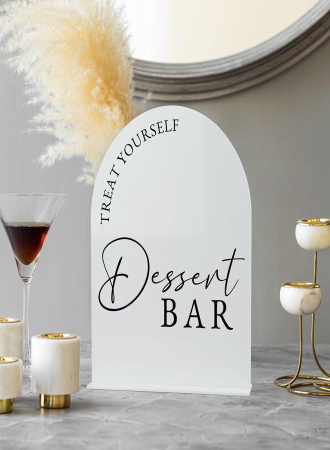 JINMURY Acrylic Dessert Bar Sign- 8x10 White Arch Acrylic Table Top Sign and Base,1/8" Thick | Dessert Bar Arch Sign for Wedding & Party (White, 8x10 Inch) - Image 4