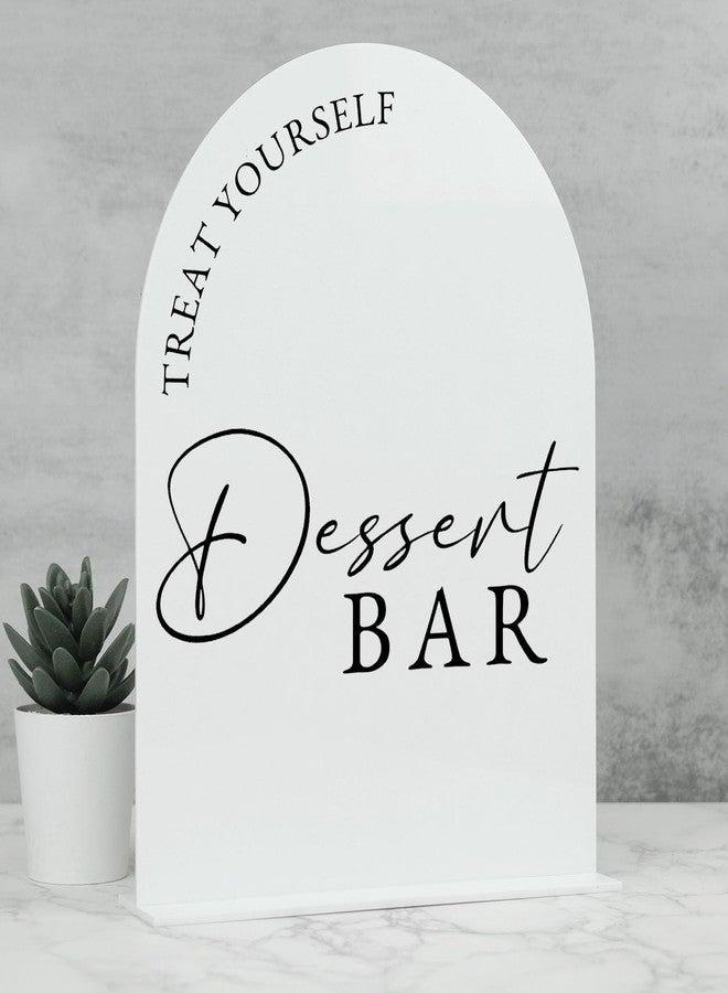 JINMURY Acrylic Dessert Bar Sign- 8x10 White Arch Acrylic Table Top Sign and Base,1/8" Thick | Dessert Bar Arch Sign for Wedding & Party (White, 8x10 Inch) - Image 1