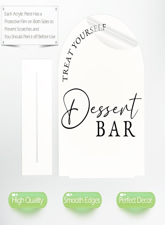 JINMURY Acrylic Dessert Bar Sign- 8x10 White Arch Acrylic Table Top Sign and Base,1/8" Thick | Dessert Bar Arch Sign for Wedding & Party (White, 8x10 Inch) - Image 3