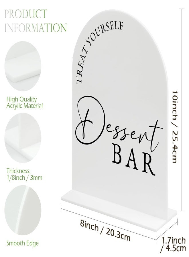 JINMURY Acrylic Dessert Bar Sign- 8x10 White Arch Acrylic Table Top Sign and Base,1/8" Thick | Dessert Bar Arch Sign for Wedding & Party (White, 8x10 Inch) - Image 2