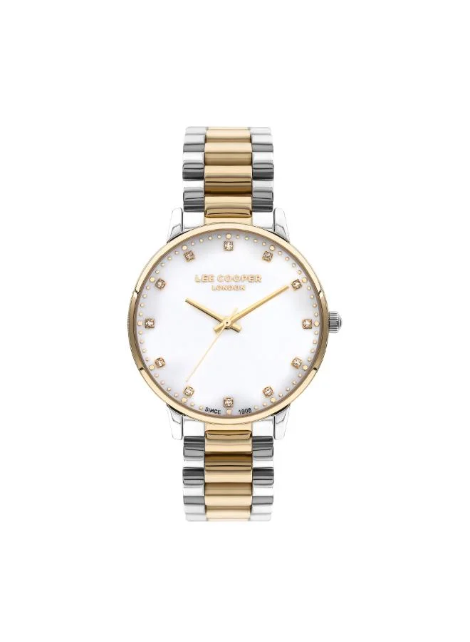 لي كوبر Lee Cooper Women's 2035 Movement Watch, Analog Display and Metal Strap - LC07548.220, Silver
