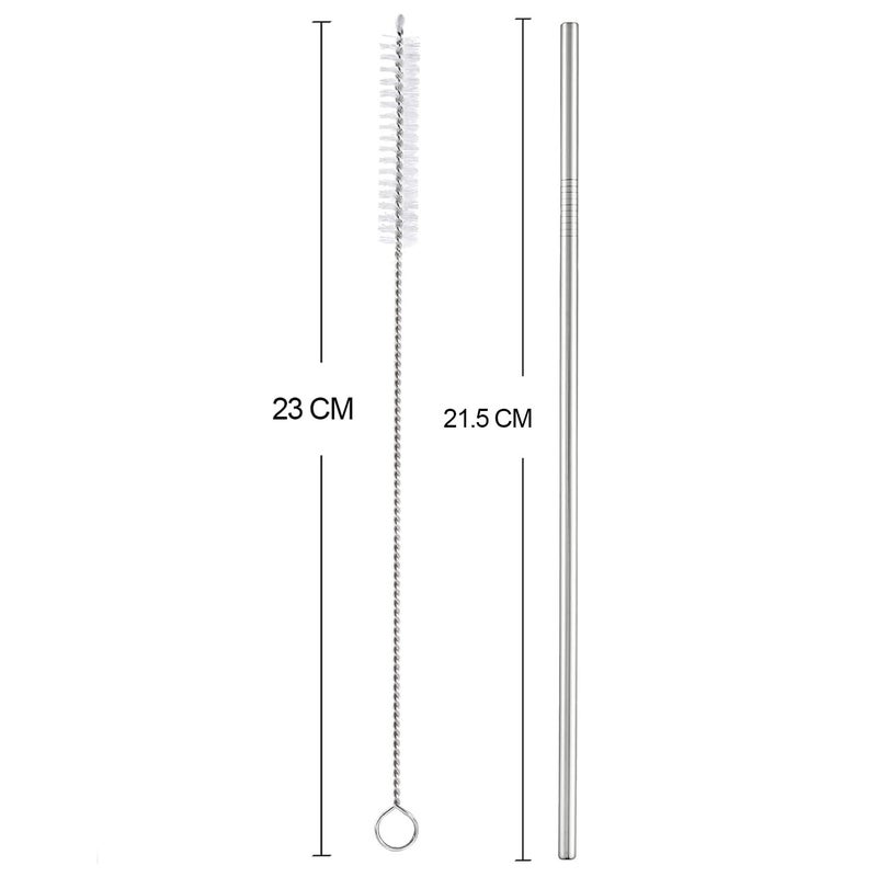 HUNCHA Metal Straws Stainless Steel Straws 10.5" Drinking Straws Reusable, Perfect for Cocktail, Cleaning Brush for 20/30 Oz Perfect for Yeti, Trail, Tumblers, Bars(2 Straight | 2 Brush) - Image 4