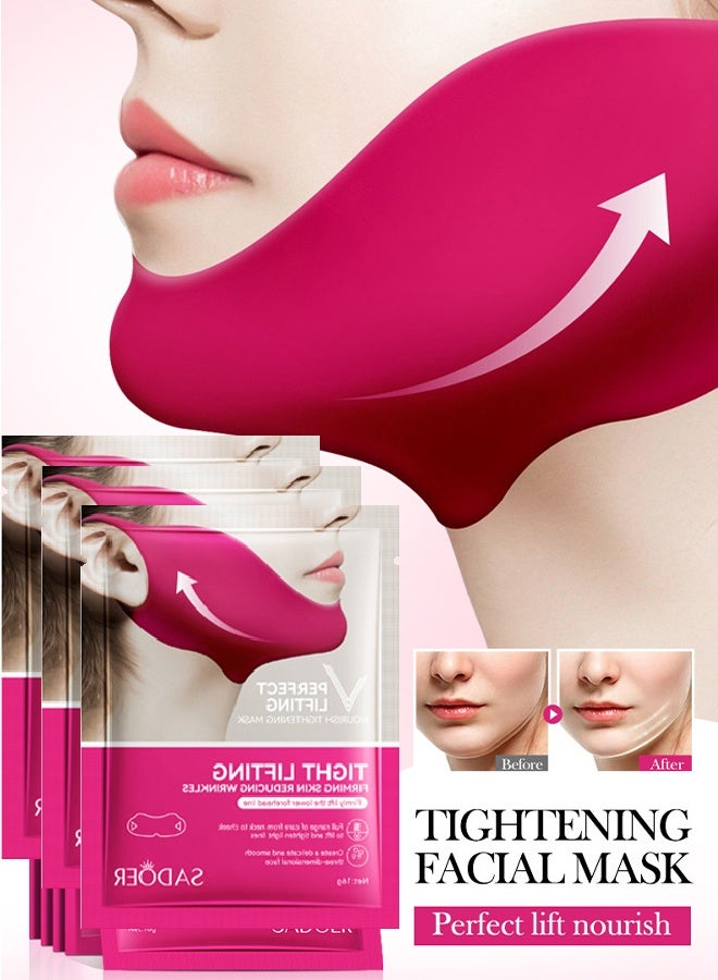 SADOER Perfect lifting nourish tightening Mask - Lifting Mask Red Bandage,Intensive V-Line Lifting Mask For Face Chin Line Suitable for Lift and Firm Face, ​Ear Lifting Facial Mask ​3PCS - Image 1