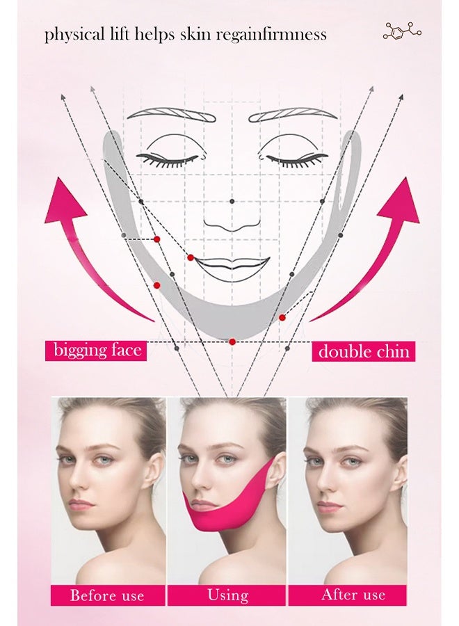SADOER Perfect lifting nourish tightening Mask - Lifting Mask Red Bandage,Intensive V-Line Lifting Mask For Face Chin Line Suitable for Lift and Firm Face, ​Ear Lifting Facial Mask ​3PCS - Image 3