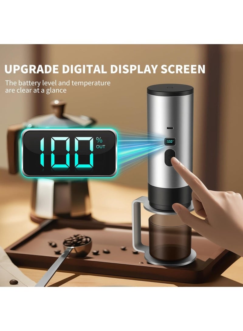 تشانجلي ماكينة صنع القهوة المحمولة 3 في 1، ماكينة إسبريسو، ماكينة صنع القهوة ذاتية التسخين للسفر متوافقة مع كبسولات NS و DG والقهوة المطحونة، ماكينة إسبريسو صغيرة للسيارات والتخييم والمشي لمسافات طويلة مع حامل - Image 5