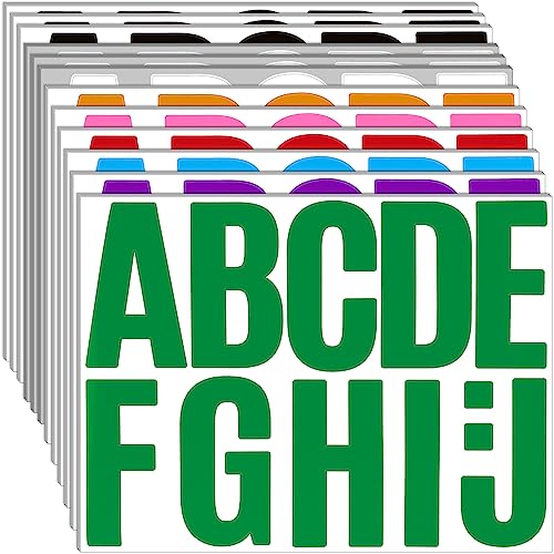 Bemeol 340 Pieces 30 Sheets Large Letter Stickers 4 Inch Alphabet Letter Stickers Self Adhesive Letters Sticker for Bulletin Boards Classroom Home Decor(Colorful) - Image 1