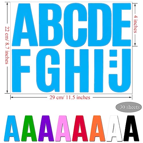 Bemeol 340 Pieces 30 Sheets Large Letter Stickers 4 Inch Alphabet Letter Stickers Self Adhesive Letters Sticker for Bulletin Boards Classroom Home Decor(Colorful) - Image 4