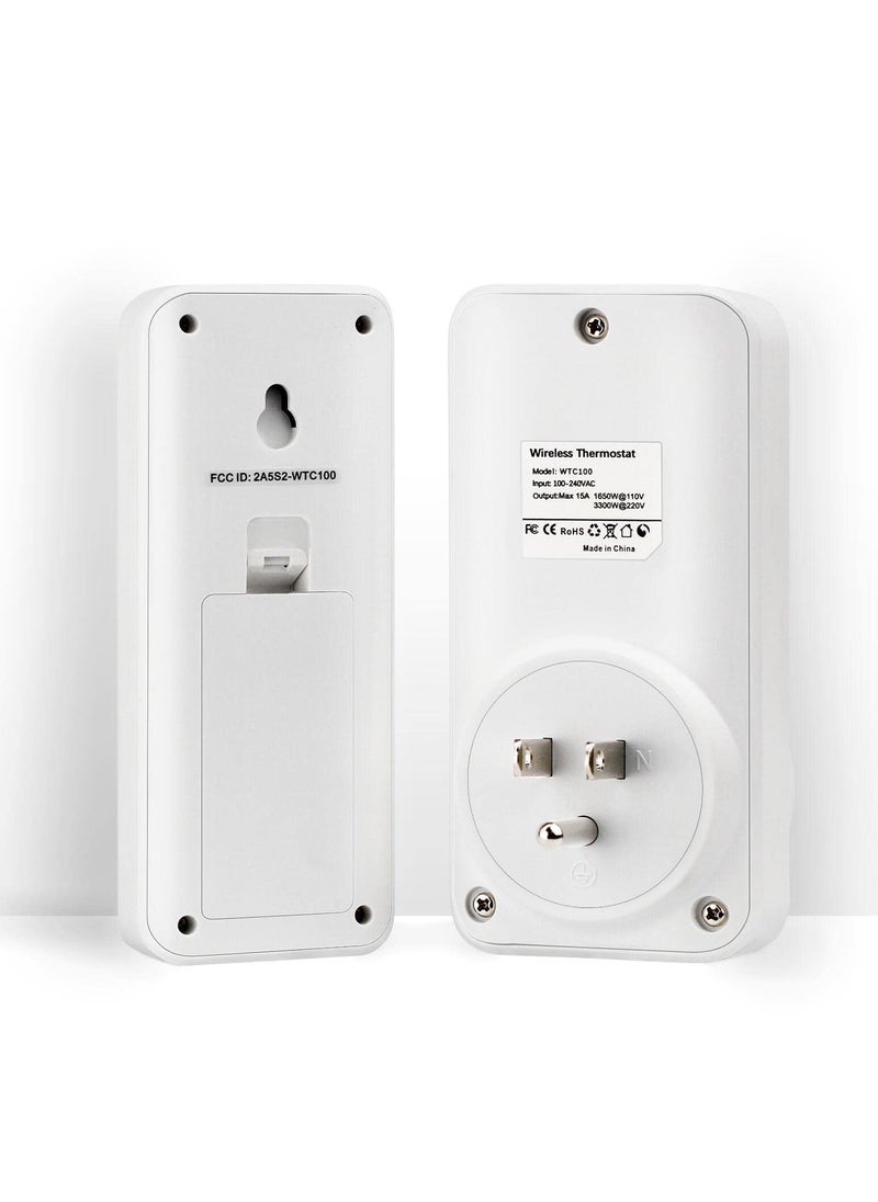 DIGITEN DIGITEN Wireless Thermostat Plug in Digital Temperature Controller Outlet Programmable Thermostat with Build-in Temperature Sensor Remote Control Greenhouse Thermostat Outlet Plug for Heater  - Image 3