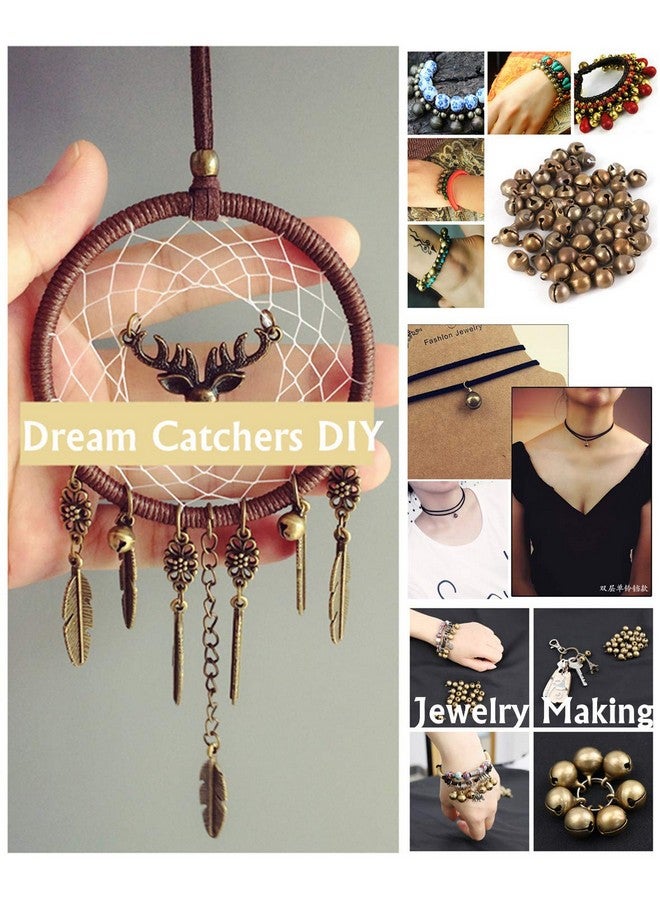 Zhiheng 112Pcs Assorted 9 Sizes Antique Bronze Jingle Bells Sleigh Bell Charms Beads Pendants For Bracelet Necklace Jewelry Making Dream Catcher Hairband Christmas Decorations Craft Supplies - Image 4
