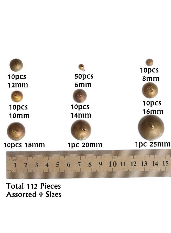 Zhiheng 112Pcs Assorted 9 Sizes Antique Bronze Jingle Bells Sleigh Bell Charms Beads Pendants For Bracelet Necklace Jewelry Making Dream Catcher Hairband Christmas Decorations Craft Supplies - Image 2