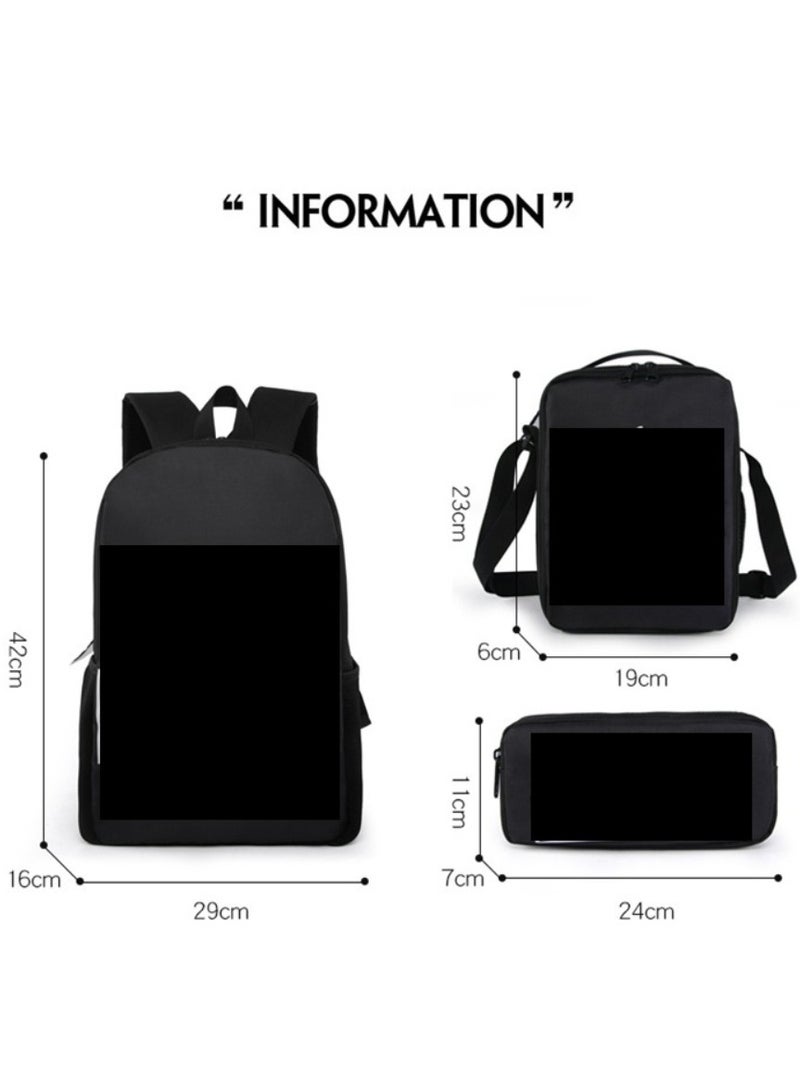 Mario cartoon backpack, primary and secondary school student backpack, large capacity backpack, three piece set, single shoulder bag, pencil case, unisex - Image 2