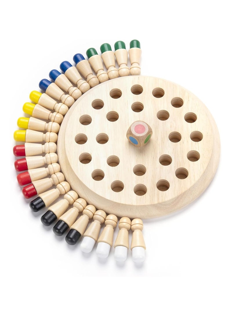 Color Memory Chess, Funny Block Board Game, Wooden Memory Match Stick Chess Game, Parent-Child Interaction Toy, Brain Teaser for Boys and Girls Age  - Image 1