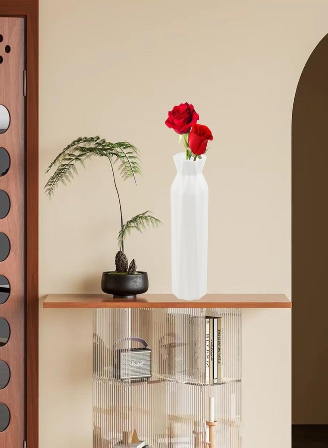 Haploon 10 Pack Plastic Vases Composite Plastic Flower Vase White Flower Vases White Small Tall Conic Floral Vase for Center Wedding Party Living Room Décor - Image 4