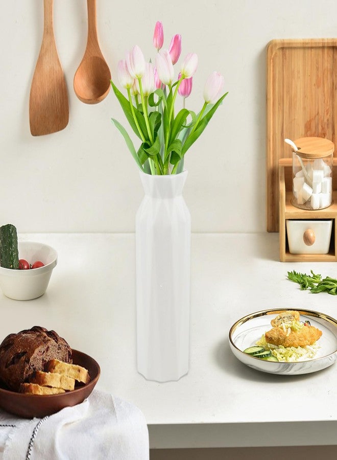 Haploon 10 Pack Plastic Vases Composite Plastic Flower Vase White Flower Vases White Small Tall Conic Floral Vase for Center Wedding Party Living Room Décor - Image 5