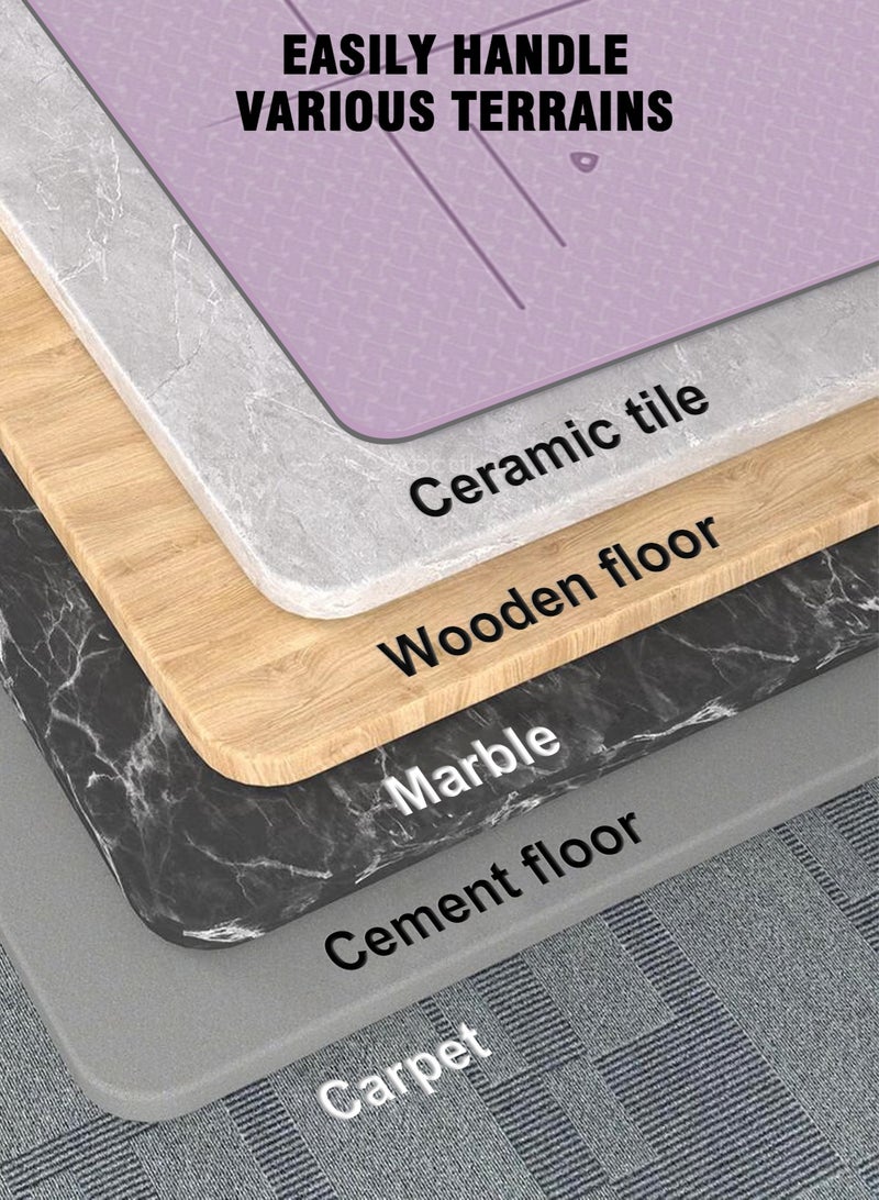 أوربازار مجموعة بساط يوغا للنساء تتضمن بساط يوغا مقاوم للمؤخرة لتمارين البيلاتس والسفر والمكتب - Image 4