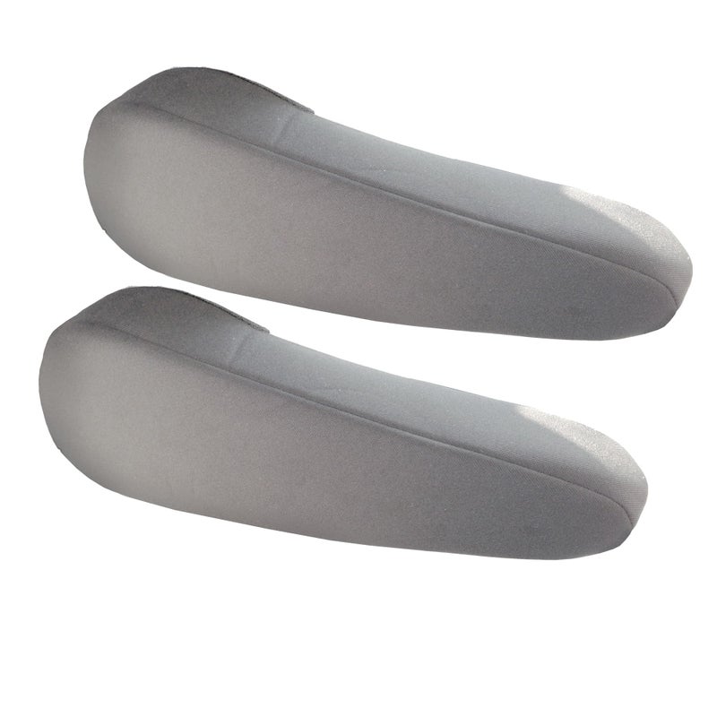 FH Group Flat Cloth Fabric Armrest Cover Semi-Universal Fit, One Pair Gray - Image 1