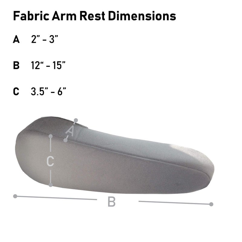 FH Group Flat Cloth Fabric Armrest Cover Semi-Universal Fit, One Pair Gray - Image 3