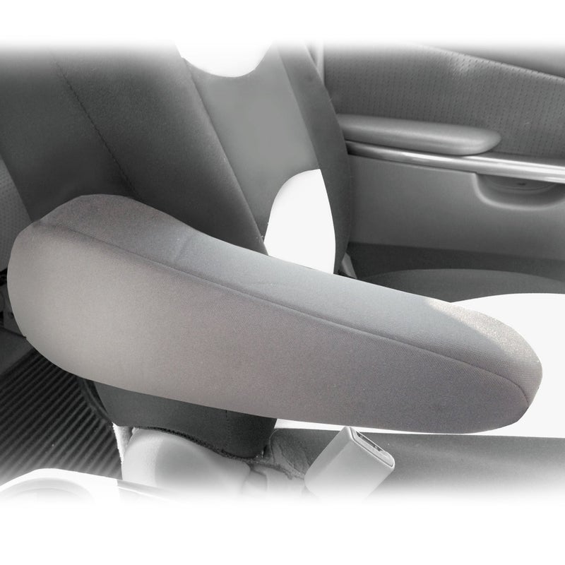 FH Group Flat Cloth Fabric Armrest Cover Semi-Universal Fit, One Pair Gray - Image 4