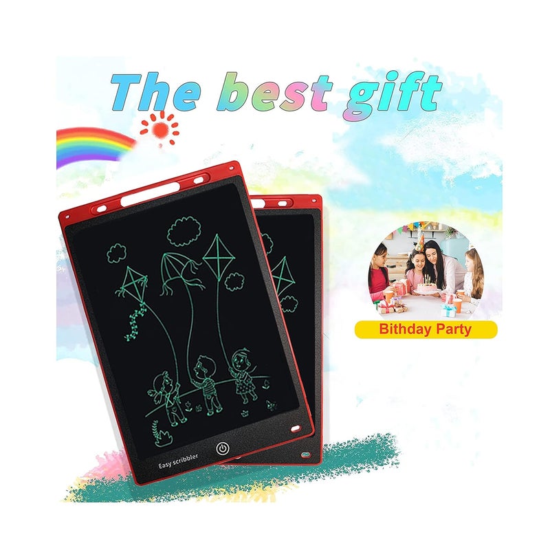 Easy scribbler 12 Inch LCD Writing Tablet with Stylus Pen, Electronic Colorful Screen Magic Slate Doodle Drawing Board Pad Scribbler Educational Learning Tool Birthday Gifts Girls Boys Kids, Red - Image 5
