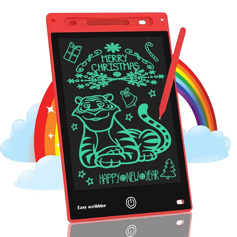 Easy scribbler 12 Inch LCD Writing Tablet with Stylus Pen, Electronic Colorful Screen Magic Slate Doodle Drawing Board Pad Scribbler Educational Learning Tool Birthday Gifts Girls Boys Kids, Red - Image 1