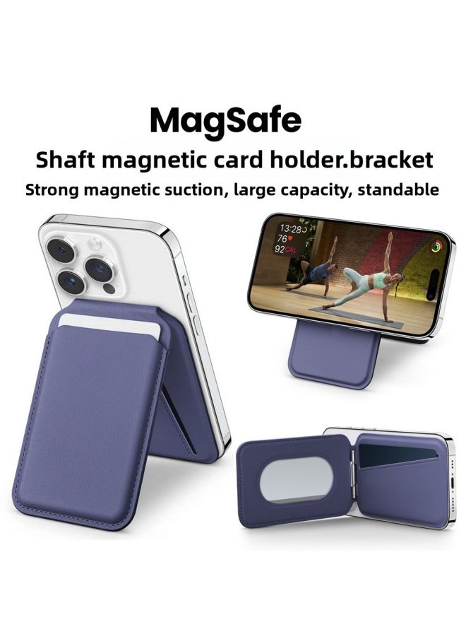 Generic - Applicable To For Apple For Iphone Mobile Phone Magnetic Card Bag MagSafe Folding Bracket IP15/14/13 Universal Card Holder-Color:[Wisteria Color] Magnetic Bracket Card Package-Applicable Model:(OPP Bag) - Image 1
