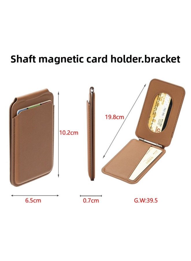 Generic - Applicable To For Apple For Iphone Mobile Phone Magnetic Card Bag MagSafe Folding Bracket IP15/14/13 Universal Card Holder-Color:[Wisteria Color] Magnetic Bracket Card Package-Applicable Model:(OPP Bag) - Image 1