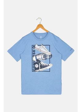 CONVERSE Kids Boy Sportswear Short Sleeve Outdoor T-Shirt, Blue Combo  - Image 1
