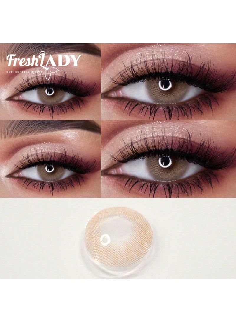 فريش ليدي عدسات لاصقة بمظهر جمالي لون كراميل  - عدسات تجميلية سنوية للمناسبات والهدايا - Image 1