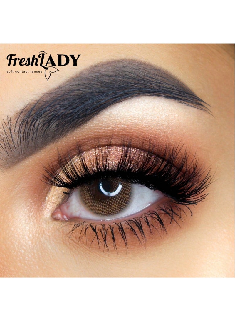 فريش ليدي عدسات لاصقة بمظهر جمالي لون كراميل  - عدسات تجميلية سنوية للمناسبات والهدايا - Image 3