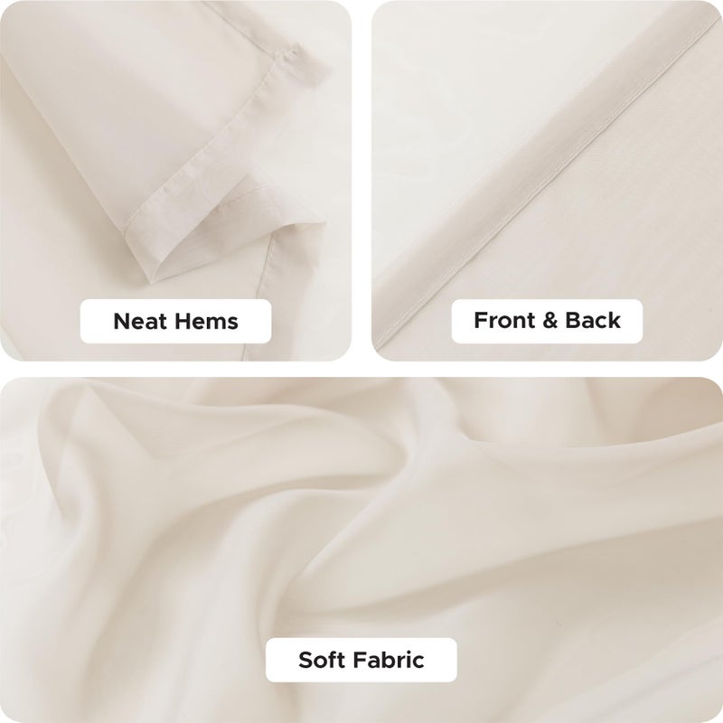 HolidayIdeas All Weather Outdoor Sheer Curtains for Patio 6 Pcs Rod Pocket Beige Volie Sheer Outdoor Curtains for Porch, Balcony, Gazebo, Pergolas,Cabana,54x84 Inch - Image 5