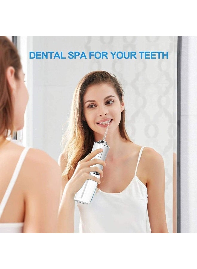 Upgraded Water Flosser,USB Rechargeable 3 Modes,Waterproof and 6 Dental Jet Nozzles,Professional Cordless Dental Oral Irrigator,Braces Cleanner,220Ml Cleanable Water Tank,for Home and Travel (White) - Image 3