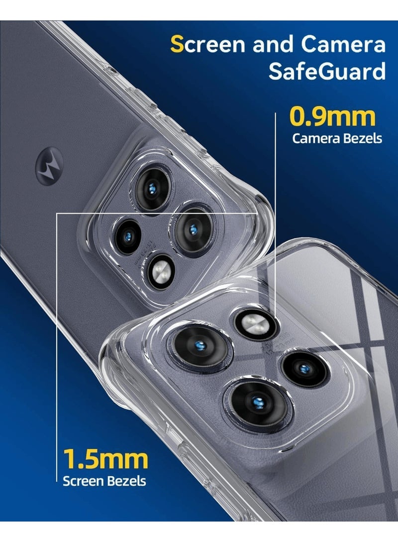 Aookay [1+2] Compatible with Motorola Moto G15 Case with Tempered Glass Screen Protector (2 Pack), Slim Shock Absorption TPU Soft Edge Bumper with Reinforced Corners Transparent Protective Cover (Clear) - Image 4