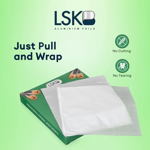 CHAPATI WRAP 200 Pre-Cut Roti Wrapping Aluminium Foil Sheets | 12 Micron Thickness | 27x25 cm Foil Sheets | Ideal for Wrapping Fresh Rotis, Chapatis & Flatbreads - Image 2