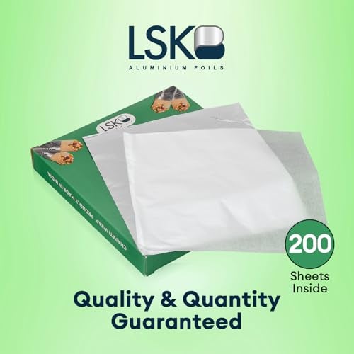 CHAPATI WRAP 200 Pre-Cut Roti Wrapping Aluminium Foil Sheets | 12 Micron Thickness | 27x25 cm Foil Sheets | Ideal for Wrapping Fresh Rotis, Chapatis & Flatbreads - Image 5